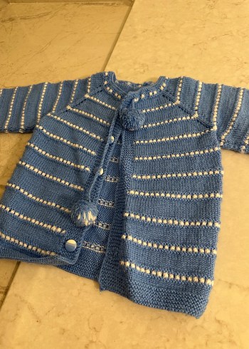 Mavi Erkek Çocuk Örgü Hırka - Görsel 3