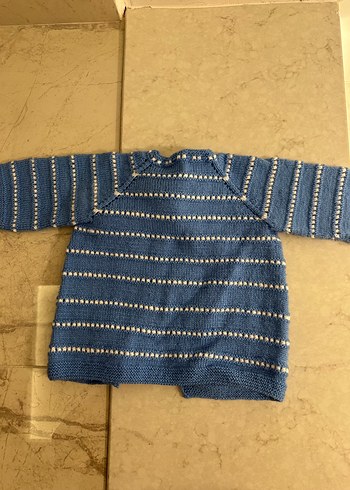 Mavi Erkek Çocuk Örgü Hırka - Görsel 7