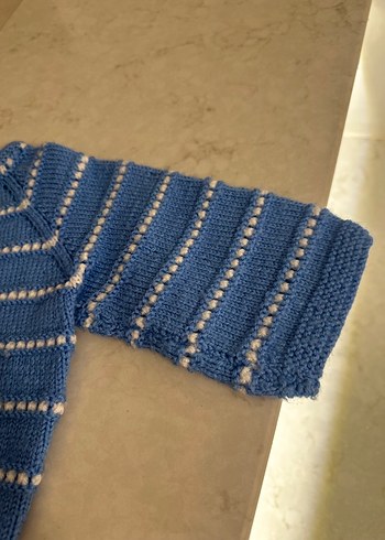 Mavi Erkek Çocuk Örgü Hırka - Görsel 5