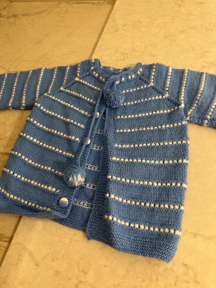 Mavi Erkek Çocuk Örgü Hırka - Görsel 3