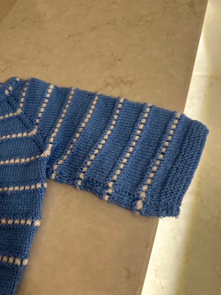 Mavi Erkek Çocuk Örgü Hırka - Görsel 5