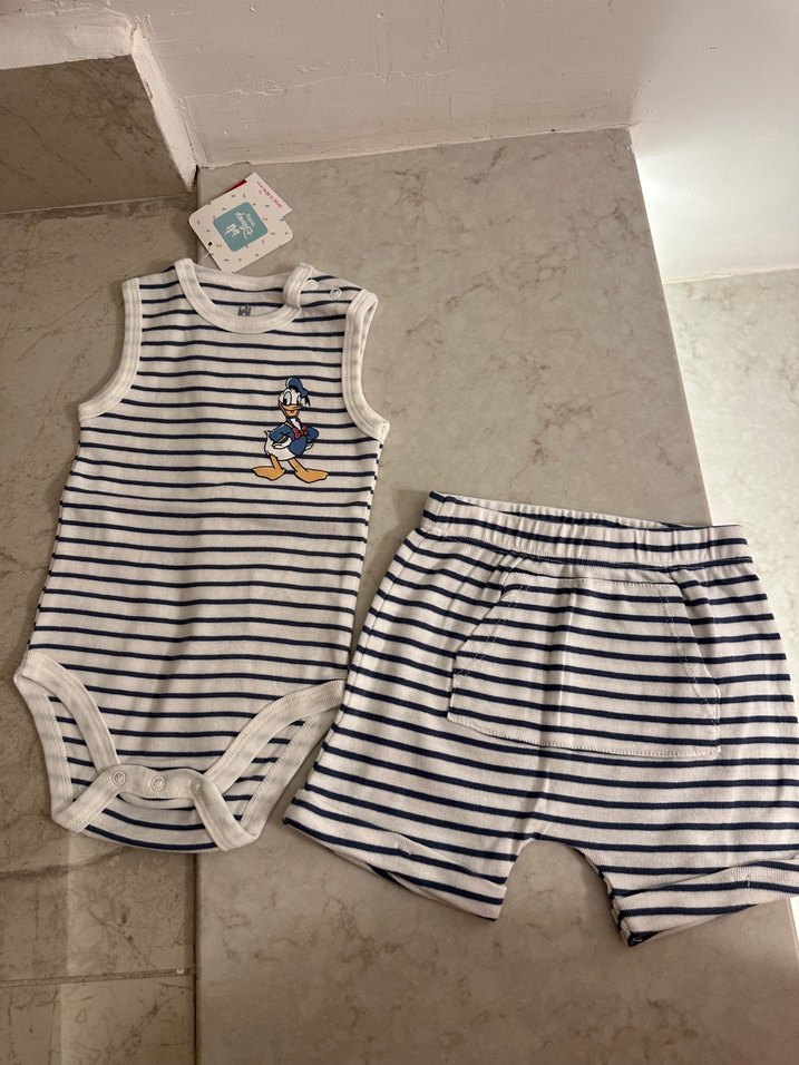 Bebek zıbın ve şortlu takım - Görsel 2