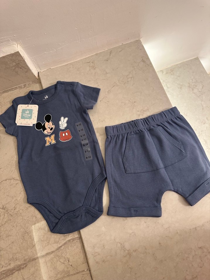 Mickey bebek zıbın ve şortlu takım - Görsel 2