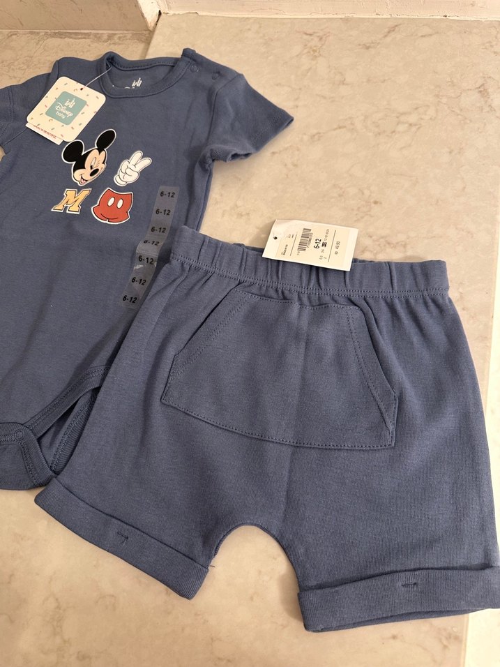 Mickey bebek zıbın ve şortlu takım - Görsel 5