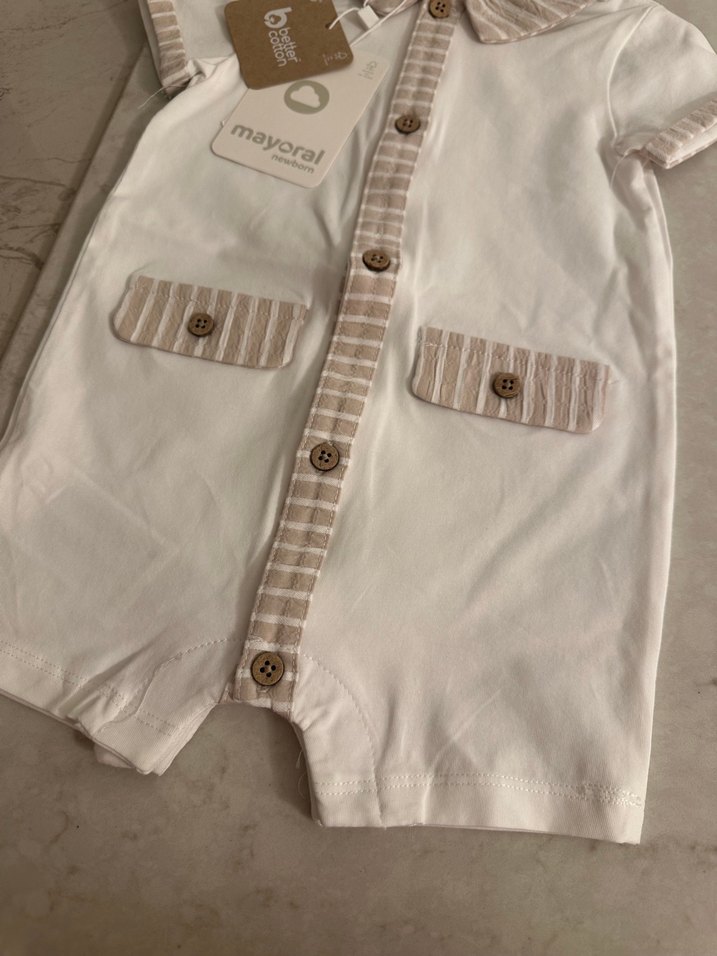 Mayoral Pamuklu Beyaz Erkek Bebek Tulum - Görsel 2