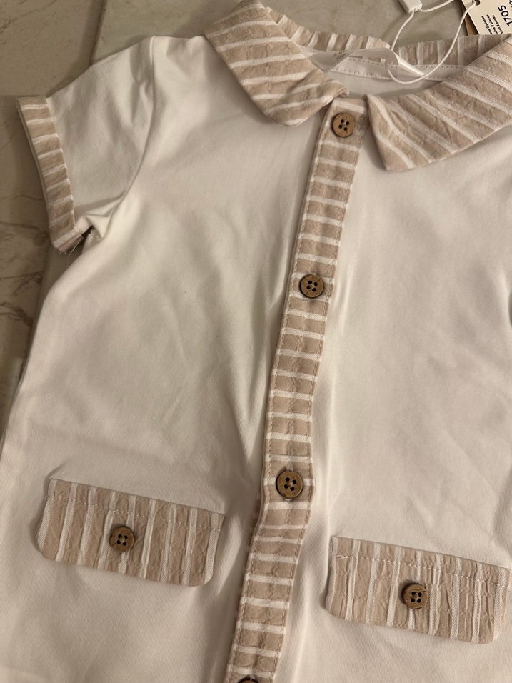 Mayoral Pamuklu Beyaz Erkek Bebek Tulum - Görsel 5