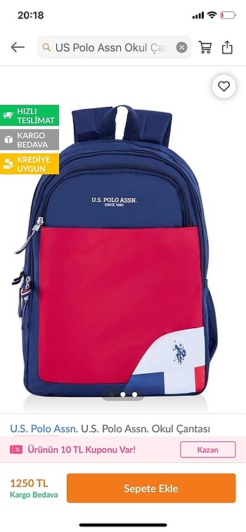 U.s polo Assn. okul sırt çantası