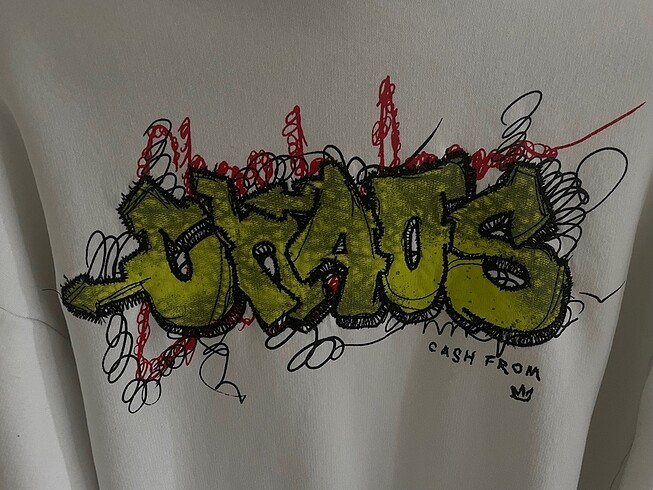 s Beden Oversize Kalın Beyaz Sweatshirt - Brezzy