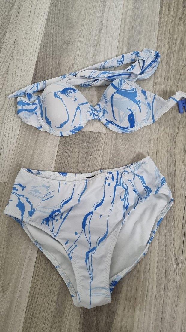 Kadın Mavi Tie-Dye Bikini Takımı - Görsel 2