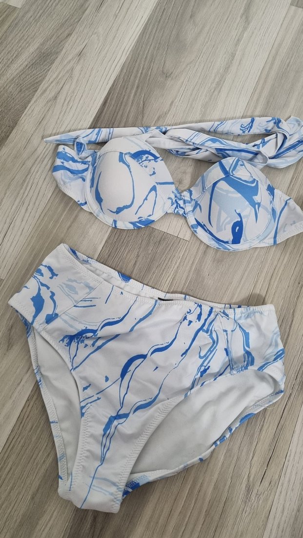 Kadın Mavi Tie-Dye Bikini Takımı - Görsel 3