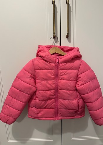 ZARA Kız Çocuk Pembe Kapüşonlu Fermuarlı Mont