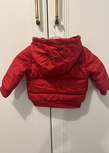 9-12 Ay Beden kırmızı Renk DİSNEY Kırmızı Kapüşonlu Unisex Çocuk Mont