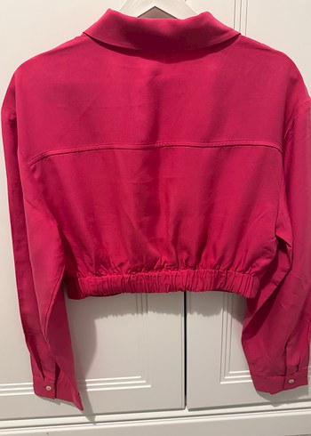 Pembe V Yakalı Düğmeli Keten Gömlek - Görsel 2