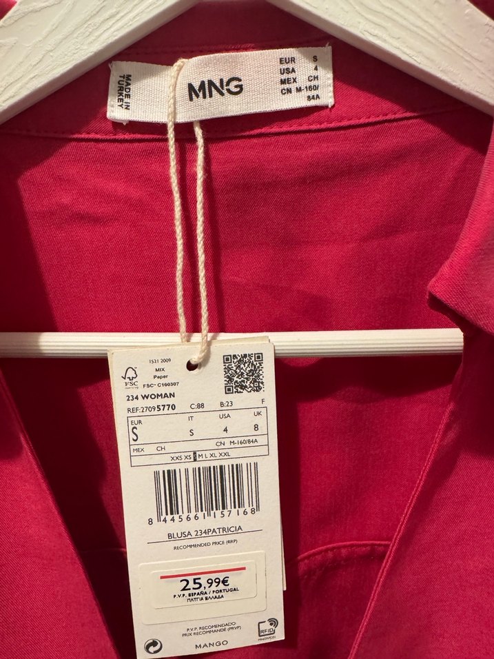 Pembe V Yakalı Düğmeli Keten Gömlek - Görsel 4