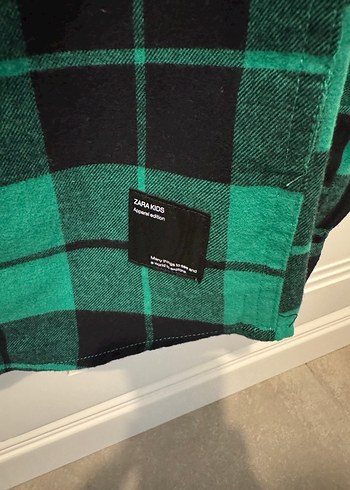 Erkek Çocuk Yeşil Kareli Uzun Kollu Gömlek - Görsel 4