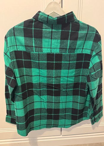 Erkek Çocuk Yeşil Kareli Uzun Kollu Gömlek - Görsel 2