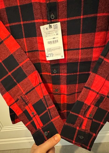 Erkek Çocuk Kırmızı Kareli Uzun Kollu Gömlek - Görsel 3