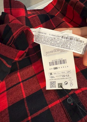 Erkek Çocuk Kırmızı Kareli Uzun Kollu Gömlek - Görsel 5