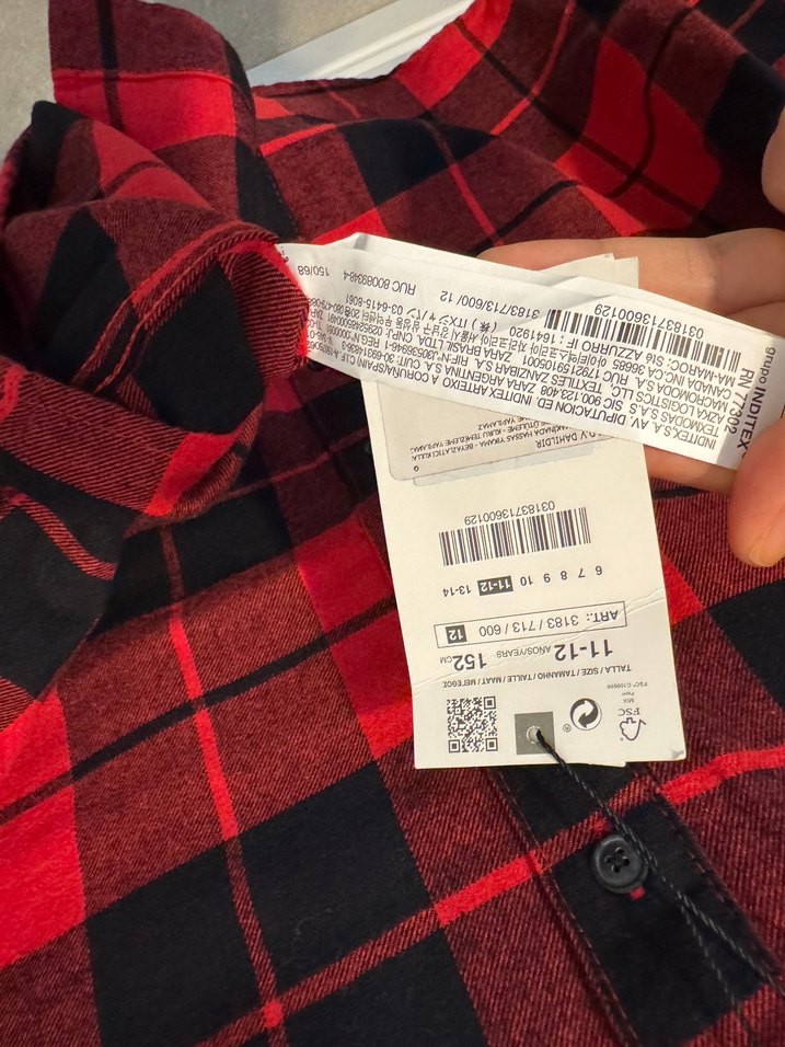 Erkek Çocuk Kırmızı Kareli Uzun Kollu Gömlek - Görsel 5