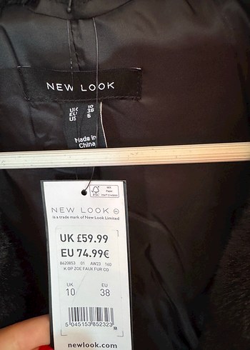 NEW LOOK SIFIR Kadın Siyah Kürk Detaylı Midi Kaban - Görsel 5