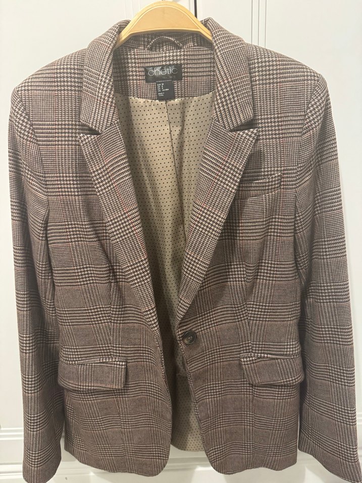 Düğmeli Kahverengi Midi Kadın Blazer Ceket - Görsel 2