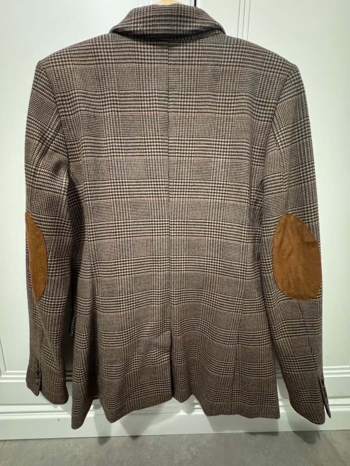 Düğmeli Kahverengi Midi Kadın Blazer Ceket - Görsel 3