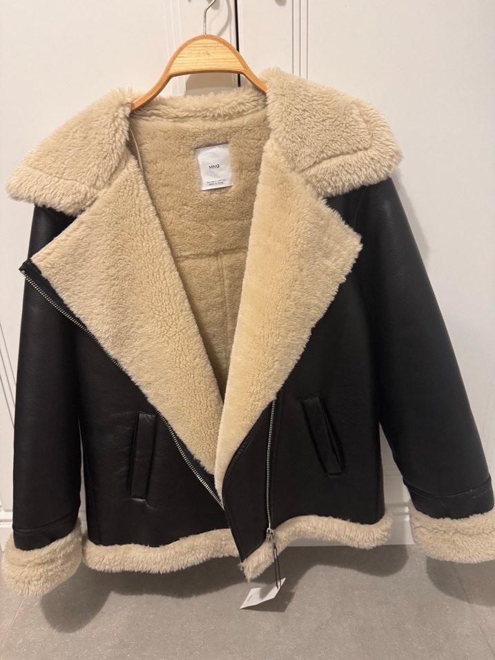 ETİKETMANGO Kahverengi Kürklü Deri Kadın Ceket - Görsel 2