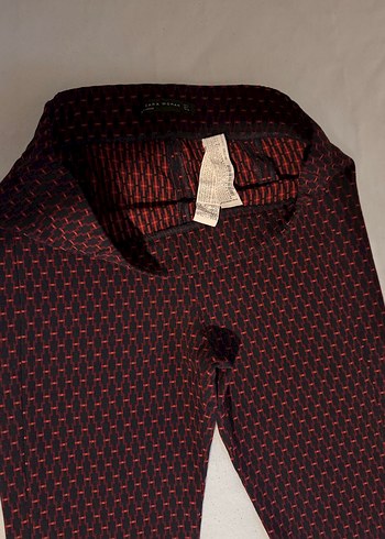 ZARA Bordo Midi Kadın Kumaş Pantolon - Görsel 3
