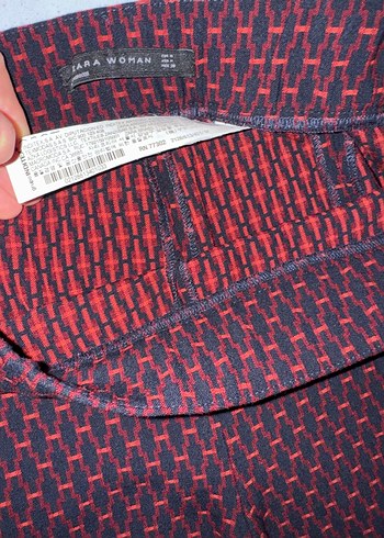 ZARA Bordo Midi Kadın Kumaş Pantolon - Görsel 4