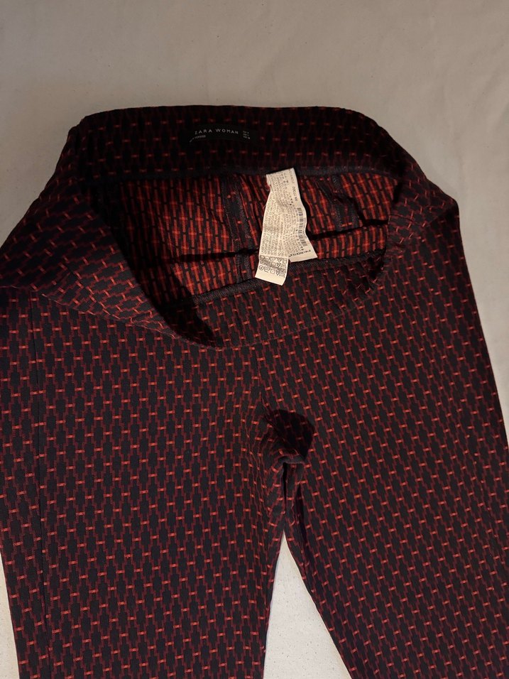 ZARA Bordo Midi Kadın Kumaş Pantolon - Görsel 3