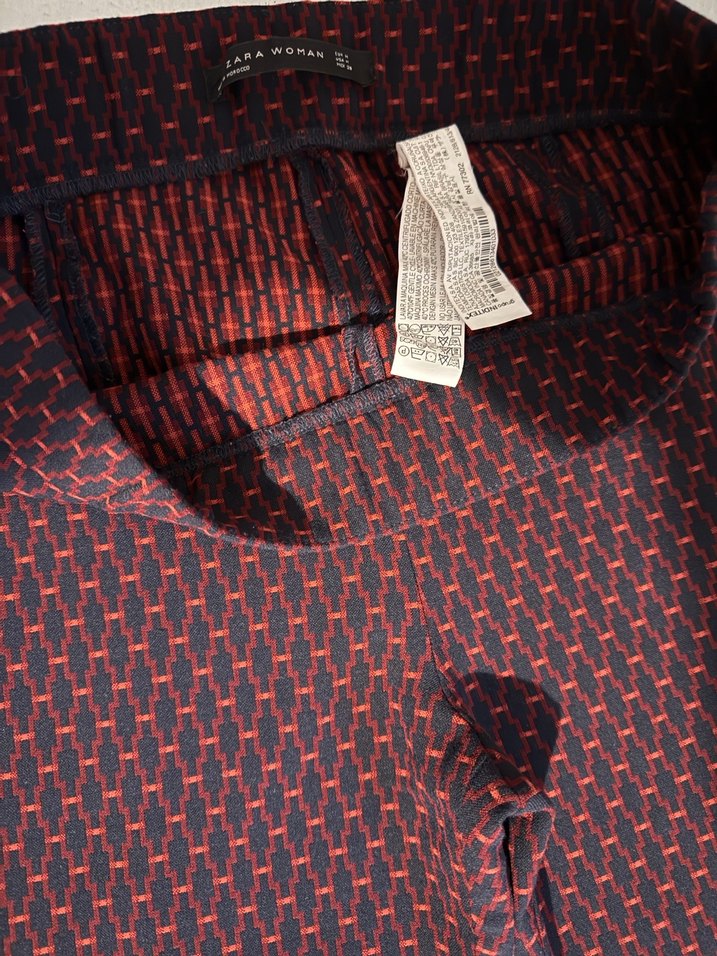 ZARA Bordo Midi Kadın Kumaş Pantolon - Görsel 5