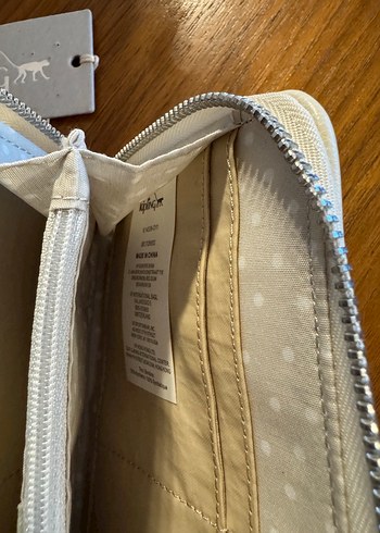 KİPLİNG SIFIR Bej Deri Fermuarlı Kadın Cüzdanı - Görsel 8