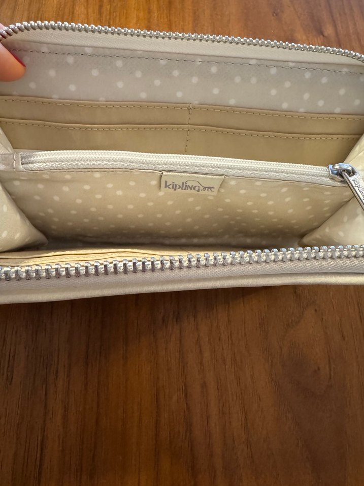 KİPLİNG SIFIR Bej Deri Fermuarlı Kadın Cüzdanı - Görsel 5