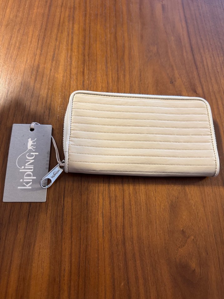 KİPLİNG SIFIR Bej Deri Fermuarlı Kadın Cüzdanı - Görsel 2