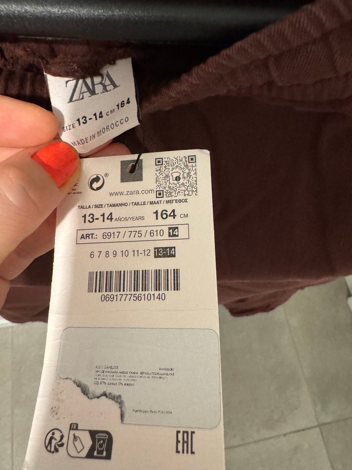 ETİKETLİ Zara Bordo Kargo Pantolon — görsel 6/6