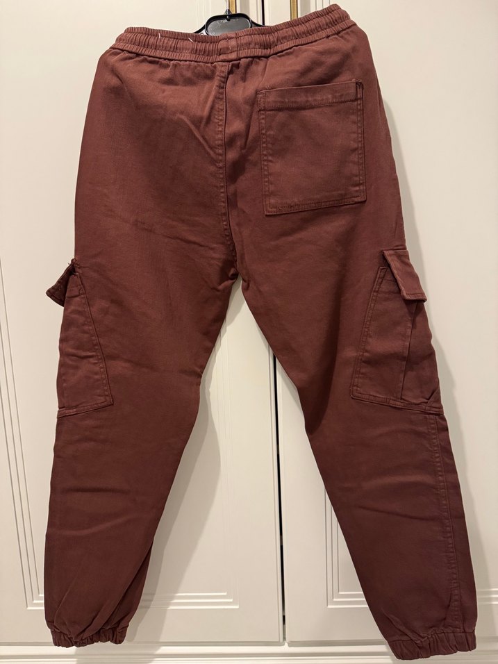ETİKETLİ Zara Bordo Kargo Pantolon — görsel 3/6