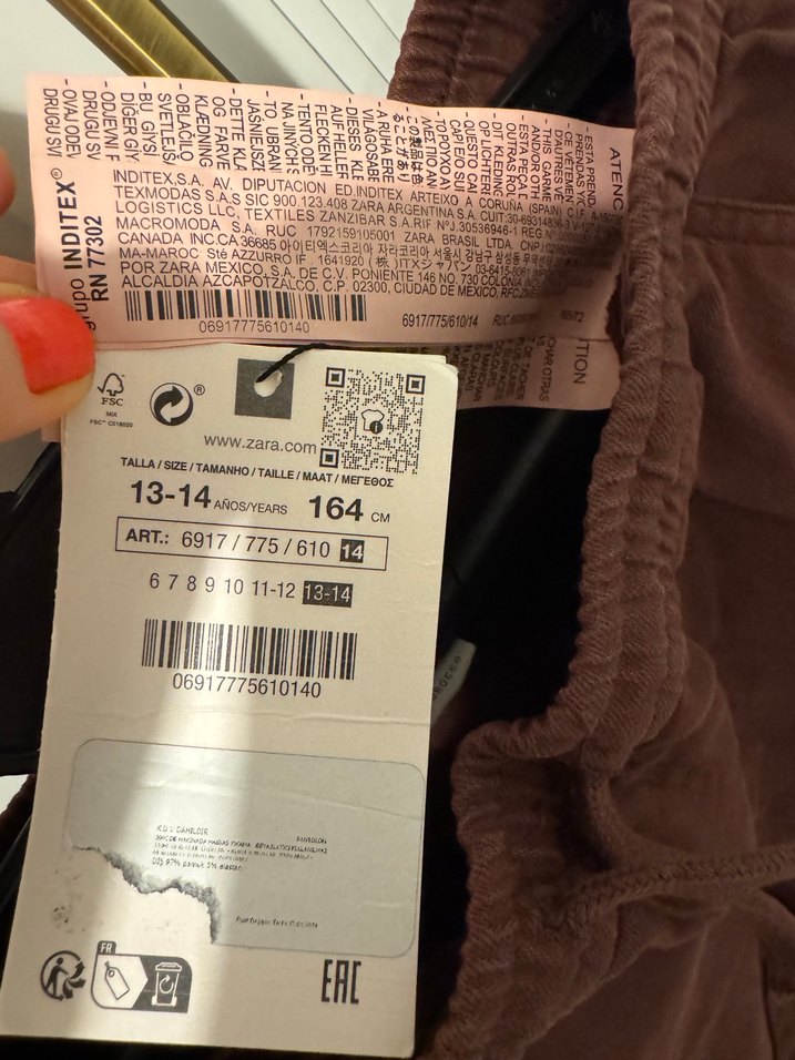 ETİKETLİ Zara Bordo Kargo Pantolon — görsel 5/6