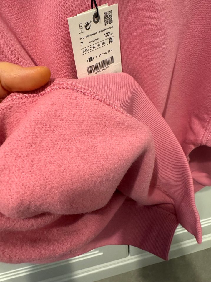ZARA Canlı Pembe Kapüşonlu Rahat Sweatshirt — görsel 6/7