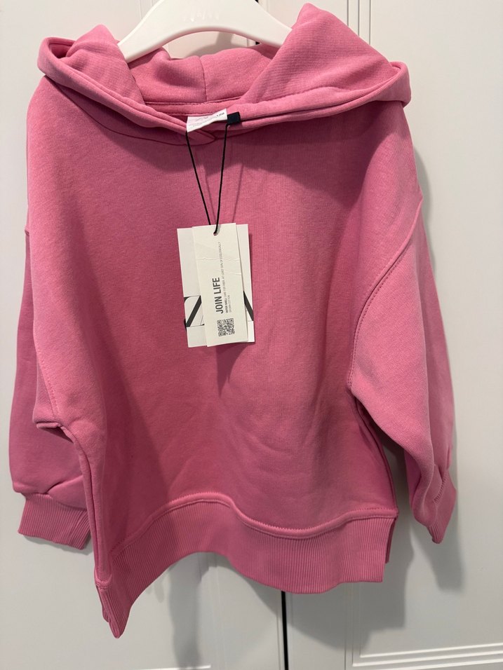 ZARA Canlı Pembe Kapüşonlu Rahat Sweatshirt — görsel 2/7