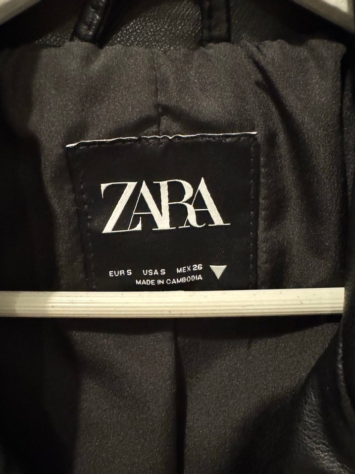 Zara Siyah Deri Biker Ceket — görsel 6/8