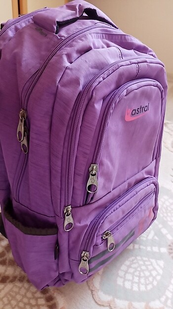  Okul çantası lila sırt çantası çok bölmeli çok gözlü 