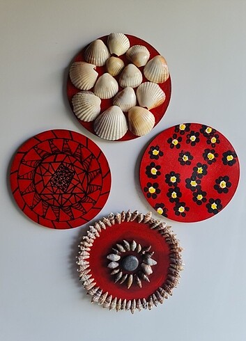 4 lü magnet, buzdolabı süsü, kırmızı denge