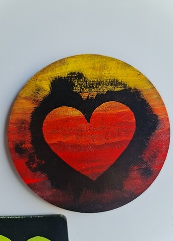 3 lü magnet, buzdolabı süsü, kalp açısı