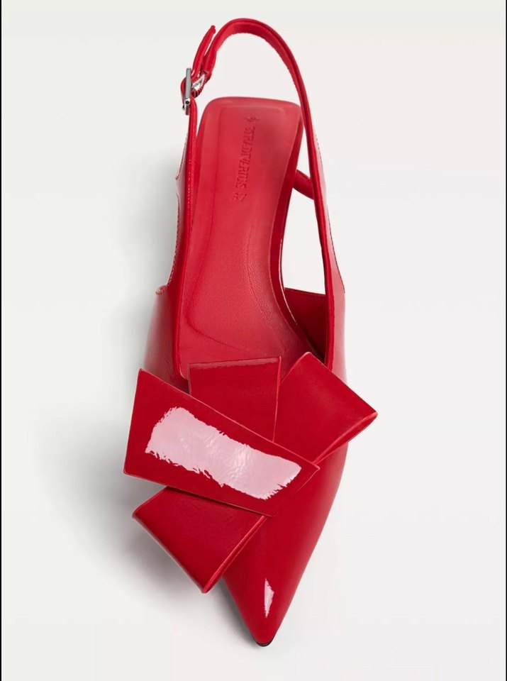 Kırmızı Tokalı Stiletto Kadın Ayakkabı - Görsel 2