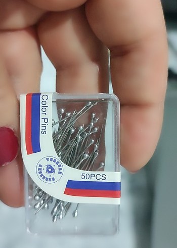 50 Parça Beyaz Renkli Tırnak Süsleme Toplu İğne - Görsel 2