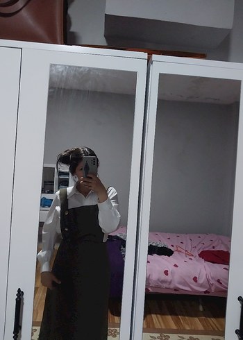 38 Beden haki renk jile midi elbise