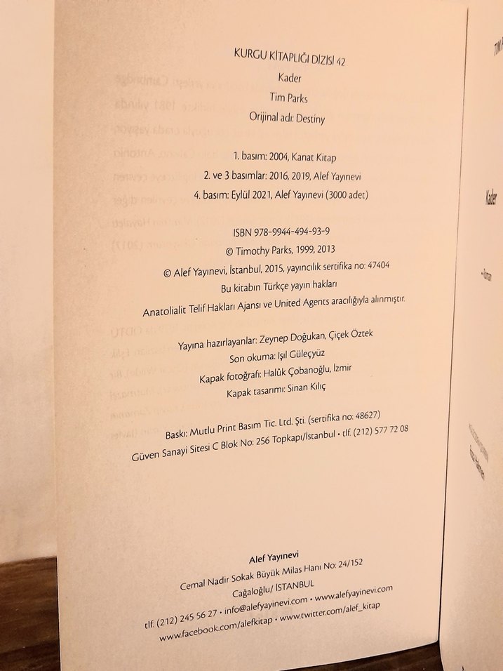 Kader - Tim Parks - Görsel 4