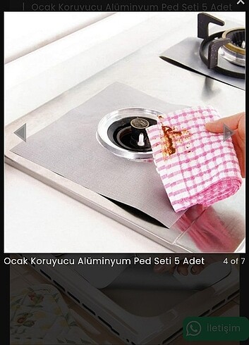 Diğer OCAK KORUYUCU ALÜMİNYUM PED SETİ 5 ADET 