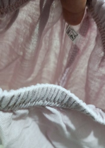 Pembe Keten Fırfırlı Nakışlı Kız Şortu - Görsel 4