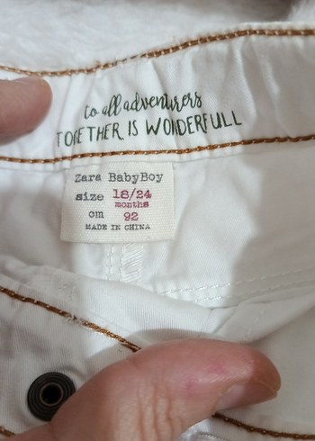 Düğmeli Beyaz Erkek Çocuk Pantolonu - Görsel 3